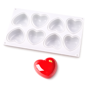 moule petits gateaux le coeur lisse,edmatpro